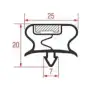 Snap-In Afdichting 1058 | 2500 mm Grijs | Magnetisch | Gemaakt in Italië
