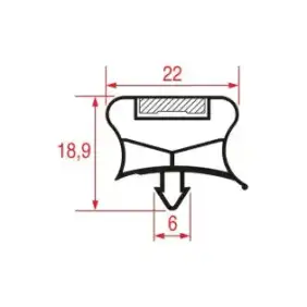 Snap-In Gasket 1016 | 1480x640 mm Grey | Magnetic | Whirlpool, Indesit, Zanussi