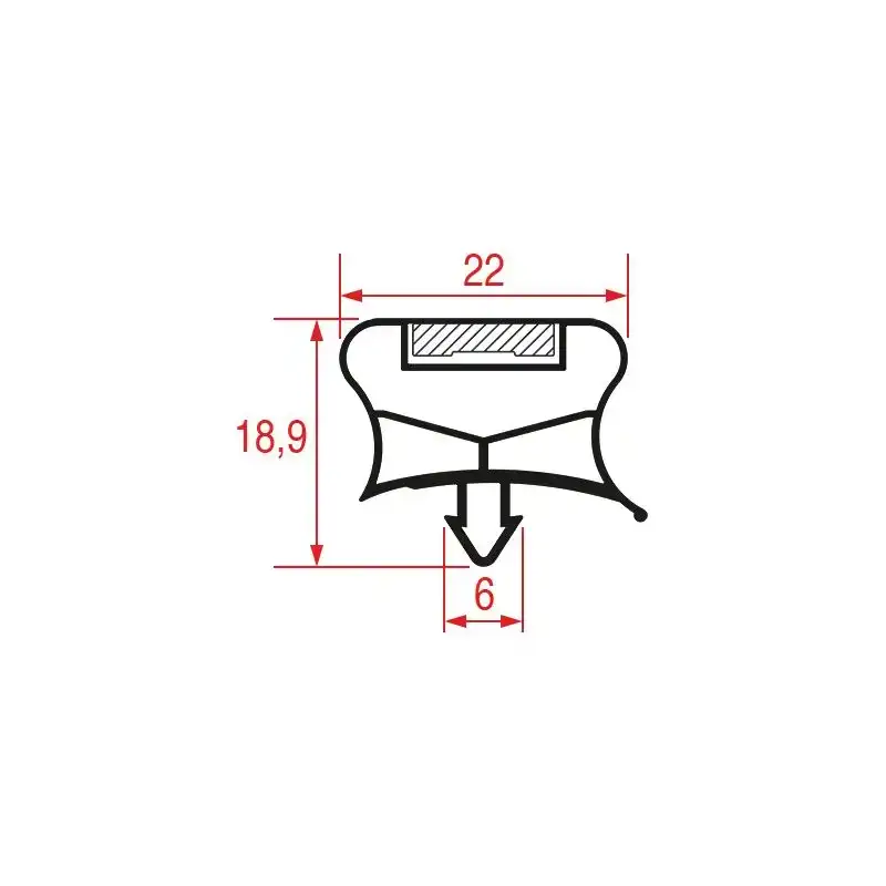 Těsnicí lišta s magnety 1512x642 mm Magnetic Grey Zanussi | Chladící skříň
