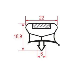 Snap-In Afdichting 1512x642 mm Magnetisch Grijs Zanussi | Gekoelde Kast