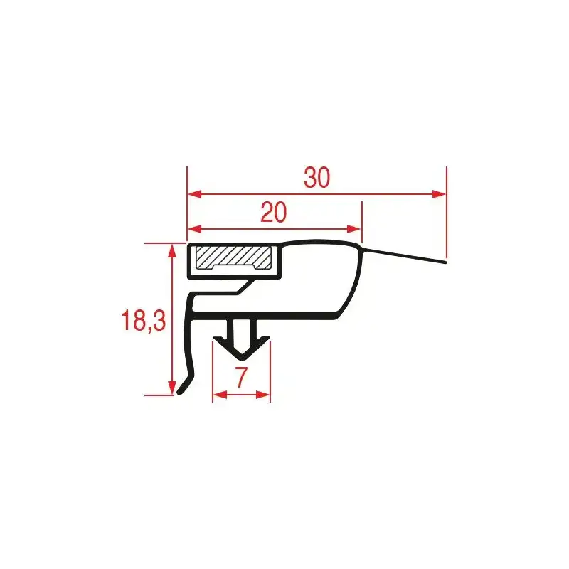 Guarnizione a scatto 1540x640 mm Cornice grigia magnetica | Armadio frigorifero