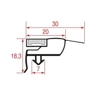 Snap-In Packning 1540x640 mm Magnetisk Grå Ram | Kyldskåp