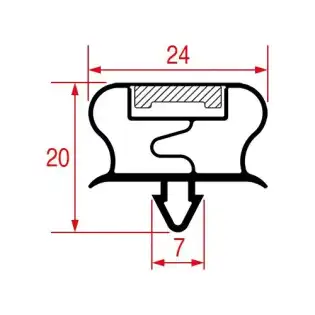 Snap-In Gasket 1541x623 mm Magnetisch Grijs | Afdichting voor Koelkast