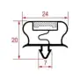 Snap-In Dichtung 1541x623 mm Magnetgrau | Dichtung für Kühltruhe