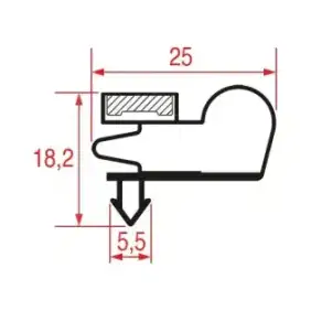 Snap-In packning 1600x670 mm Magnetisk Svart | DESMON