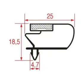 スナップインガスケット 1600x695 mm マグネティックグレー - イタリア製