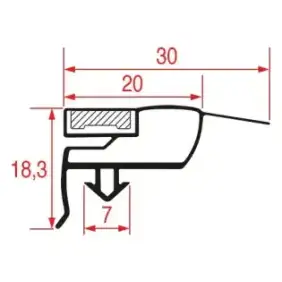 Snap-In pakning 1700x740 mm Magnetgrå - Laget i Italia
