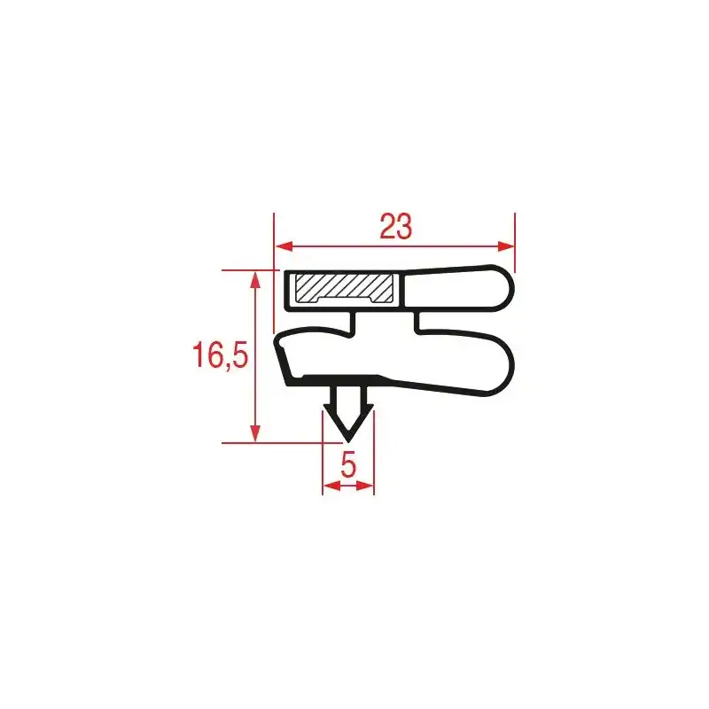 Snap-In Gasket 1715x575 mm for Mondial Framec