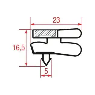 Snap-In Gasket 1715x575 mm for Mondial Framec
