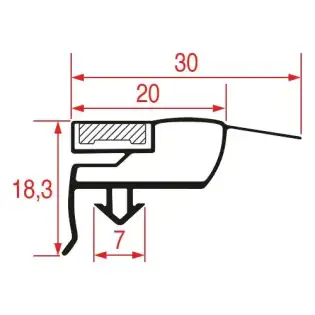 Těsnění typu "snap-in" o rozměrech 580x407 mm pro značku Zanussi.
