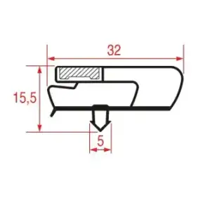Snap-In Gasket 590x390 mm CORECO – Magnetic Grey