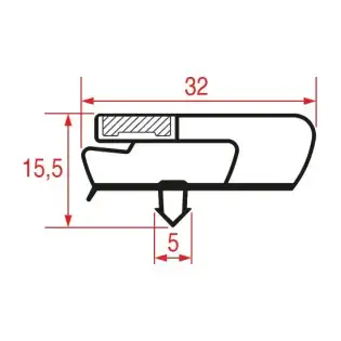 Snap-In Gasket 590x470 mm – Profile 1031 Grey – Fagor, Coreco