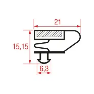 스냅인 가스켓 592x462mm - 프로필 1006 그레이 - 아피녹스 테이블