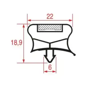 Snap-In Packning 597x410 mm - Profil 1016 Grå - Kompatibel med Friulinox