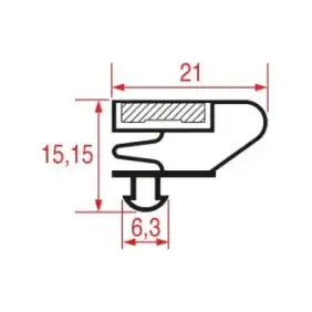 Guarnizione a scatto 620x420 mm - Profilo 1006 Grigio - Prodotto in Italia