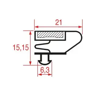 Guarnizione a scatto 620x420 mm - Profilo 1006 Grigio - Prodotto in Italia