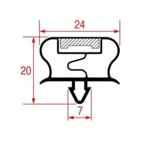 Sovitin tiiviste 640x405 mm – Profiili 1019 Harmaa – Valmistettu Italiassa