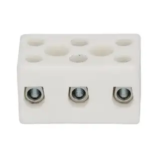 Terminal Block 3-Poles Ceramic – 450V, 300°C – Made in UK – Aristarco