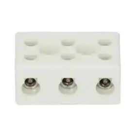 Bloco terminal cerâmico de 3 polos - 450V, 300°C - Fabricado na China