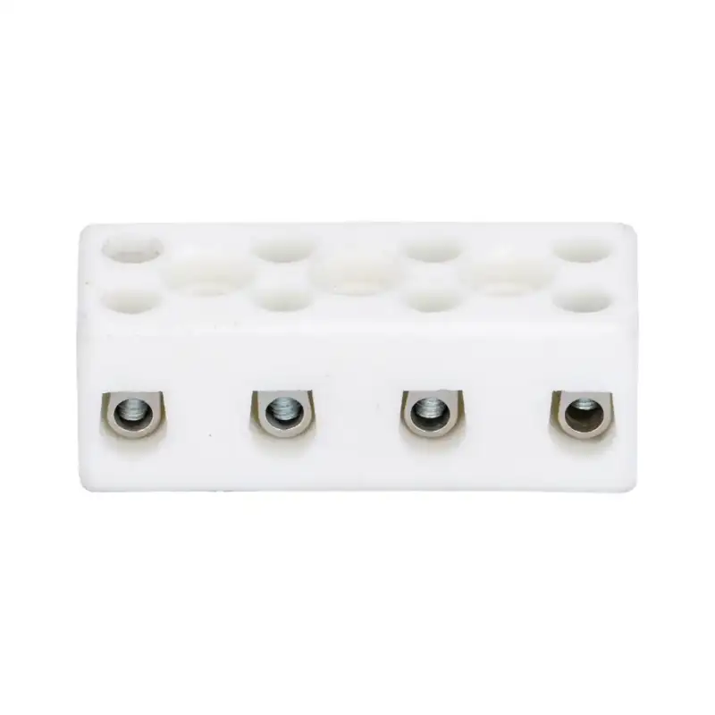Bloco terminal cerâmico de 4 polos - 450V, 300°C - Fabricado na China