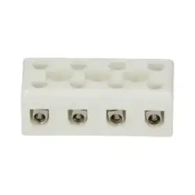 4-Polet Keramisk Terminal Blok - 250V, 300°C - Lavet i Kina