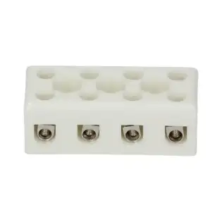 Bloco terminal cerâmico de 4 polos - 250V, 300°C - Fabricado na China