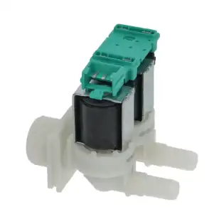 Vanne électromagnétique 2 voies Elbi 180° - Compatible Bosch, Entrée 3/4", Sorties filetées 10 mm