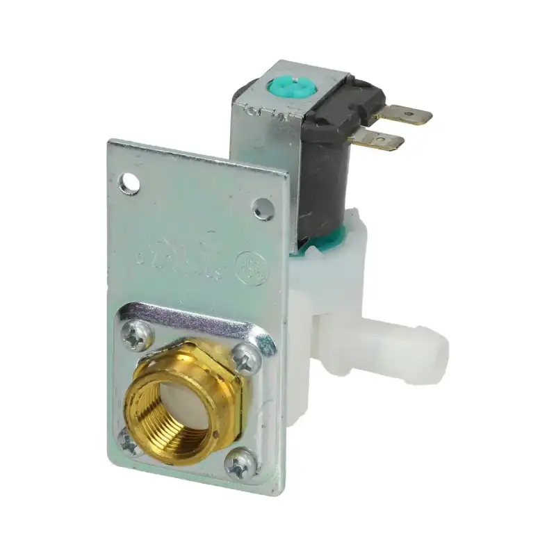 Zawór elektromagnetyczny Manitowoc Ice OEM 040003580 - 230V, 90°, Wejście 5/8F, Wyjście ø10.5 mm.