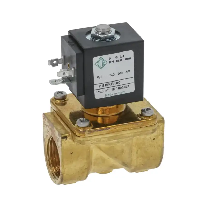 ODE ¾インチ FF 220/230V ソレノイドバルブ NC ウォーター用 - 最大90°C、16バール