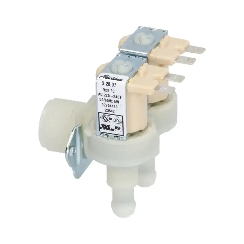 Robertshaw 2-Way 90° Solenoid Valve 220/240V – Adjustable Flow for Icemakers