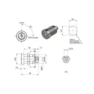 Necta Evoca Rielda Lock Without Key – Anti-Tamper Type – Made in Italy