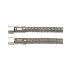 Fleksibel slange Ø 1/8" Konisk Fc × Fc 370 mm - Rustfrit stål - Lavet i Italien