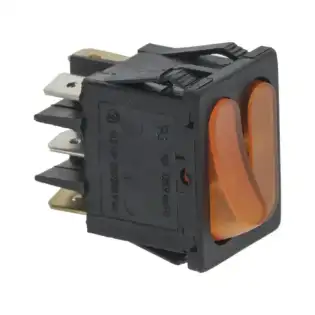 Interruptor bipolar de color naranja compatible con Animo 02567, 16A 250V - Fabricado en Italia.