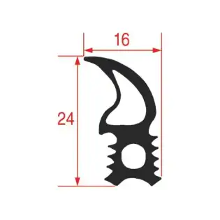 Kit de junta de puerta Unox OEM KGN1422A de silicona 24x16 mm.