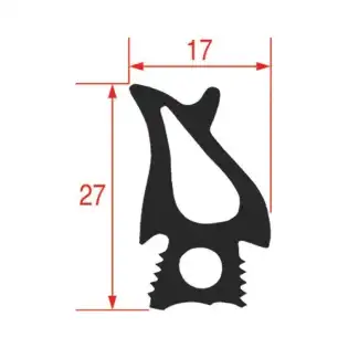 Unox OEM KGN1663A Deurpakkingset Siliconen 27x17 mm