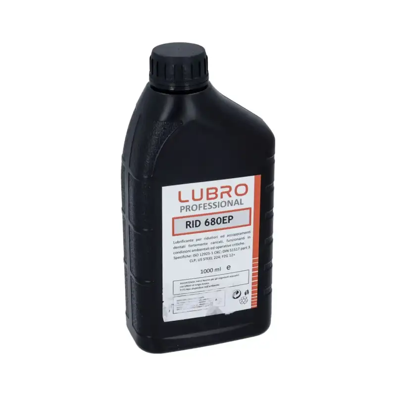 Aceite de engranajes Lubro Fluid en envase de 1 litro.