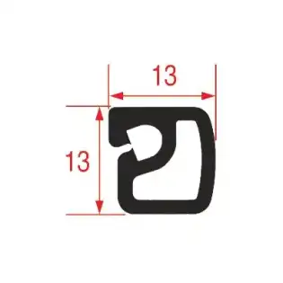 Fecho do balcão frigorífico Priolinox 6 m cinza | 13x13 mm