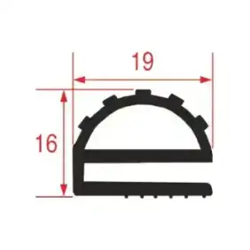 Junta universal de puerta para celda de 19x16 mm, 7 m.