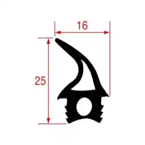 Joint de porte de four 25x16 mm pour Giorik et Tecnoinox