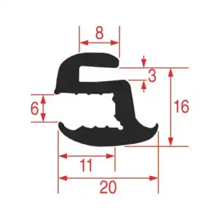 Borracha de vidro do forno Zanussi OEM 003739 de 2010 mm.