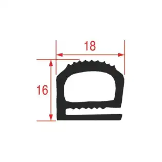 Oven door gasket 18x16 mm compatible with Capic I304002