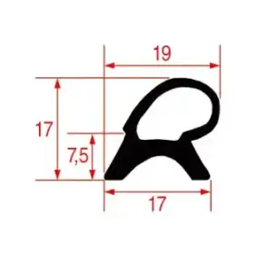 Electrolux/Zanussi snap-in oven door gasket 585x395 mm