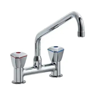 Klarco Styl 2-hole mixer tap 287 mm triangular knobs