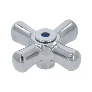 Monolithe en forme de croix avec petit bouton bleu