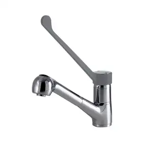 Misturadora monocomando de uma pia Klarco Styl com chuveiro extensível de 376 mm.