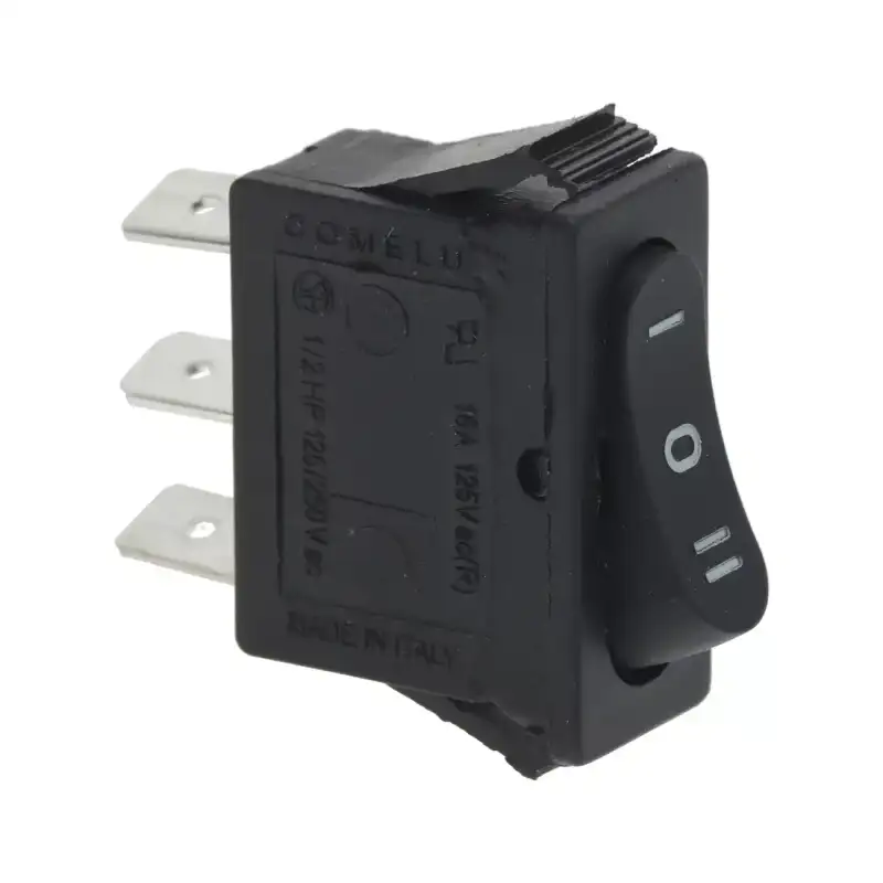 Interrupteur à bascule noir monopolaire stable 16A 250V 11x30 mm