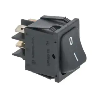 Interruttore bipolare nero 10A 250V 22x30 mm