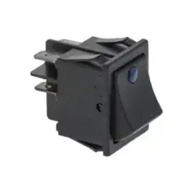 Animo OEM 01996 Schwarzer Bipolar-Hebelschalter 16A 250V mit blauer LED