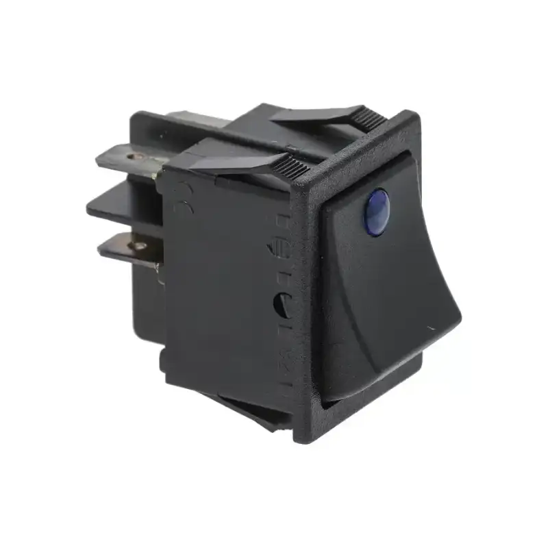 Interruptor de alavanca bipolar preto Animo OEM 01996, 16A 250V com LED azul.