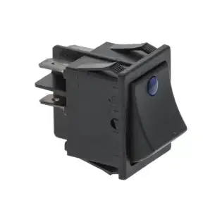 Animo OEM 01996 Black Bipolar Lever Switch 16A 250V with Blue LED